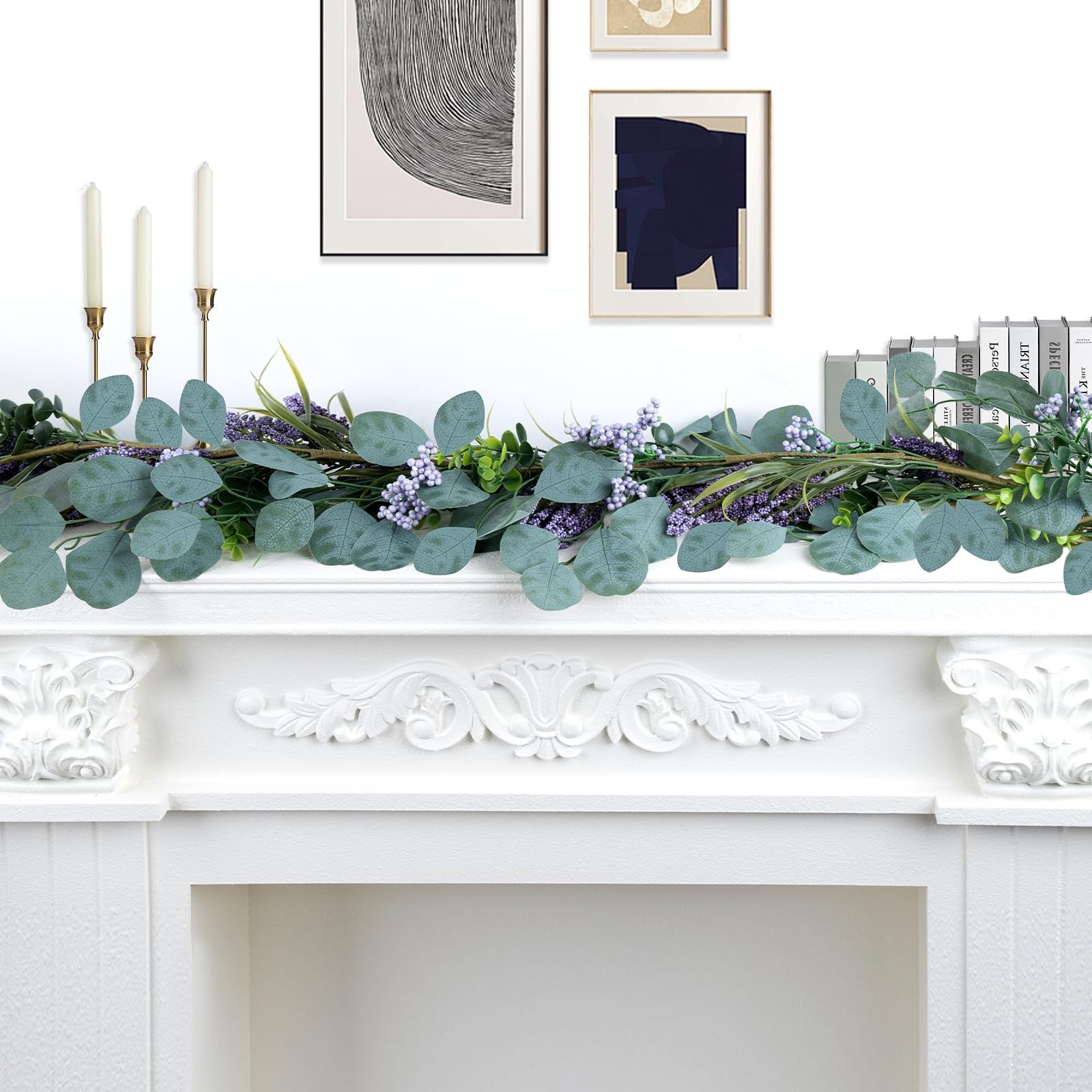 Chiyinbao 6FT Purple Flower Garland Artificial Eucalyptus Wedding Home Decor