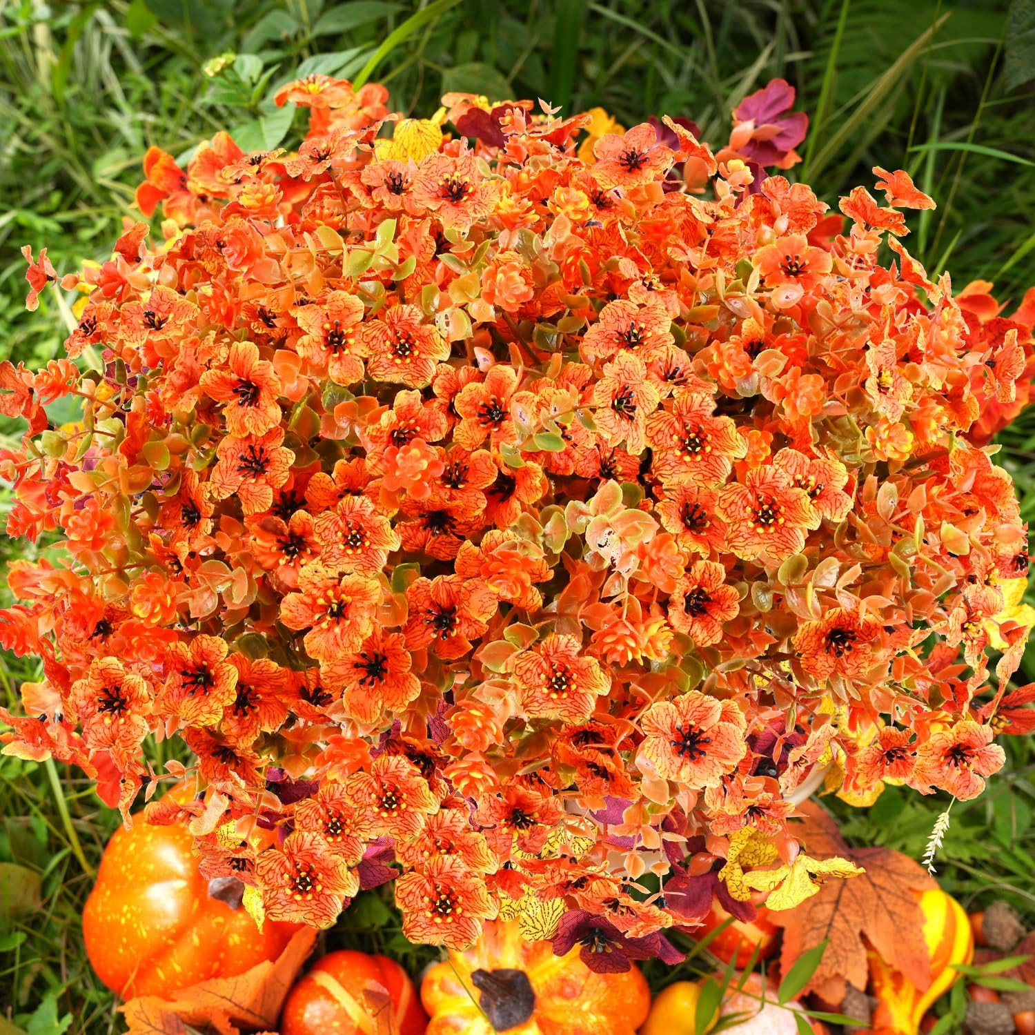 14Pcs UV Resistant Fall Artificial Flowers for Outdoor & Indoor Decor