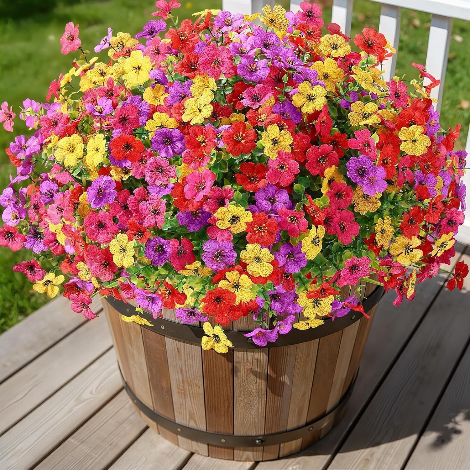 24 Bundles Artificial Daisy Flowers UV Resistant for Outdoor Decor | Silk & P…