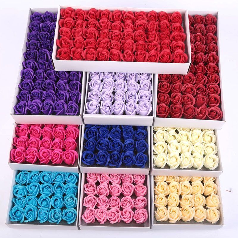 Pack of 20 Large Soap Flowers Colorful Artificial Flower Soap Women’s