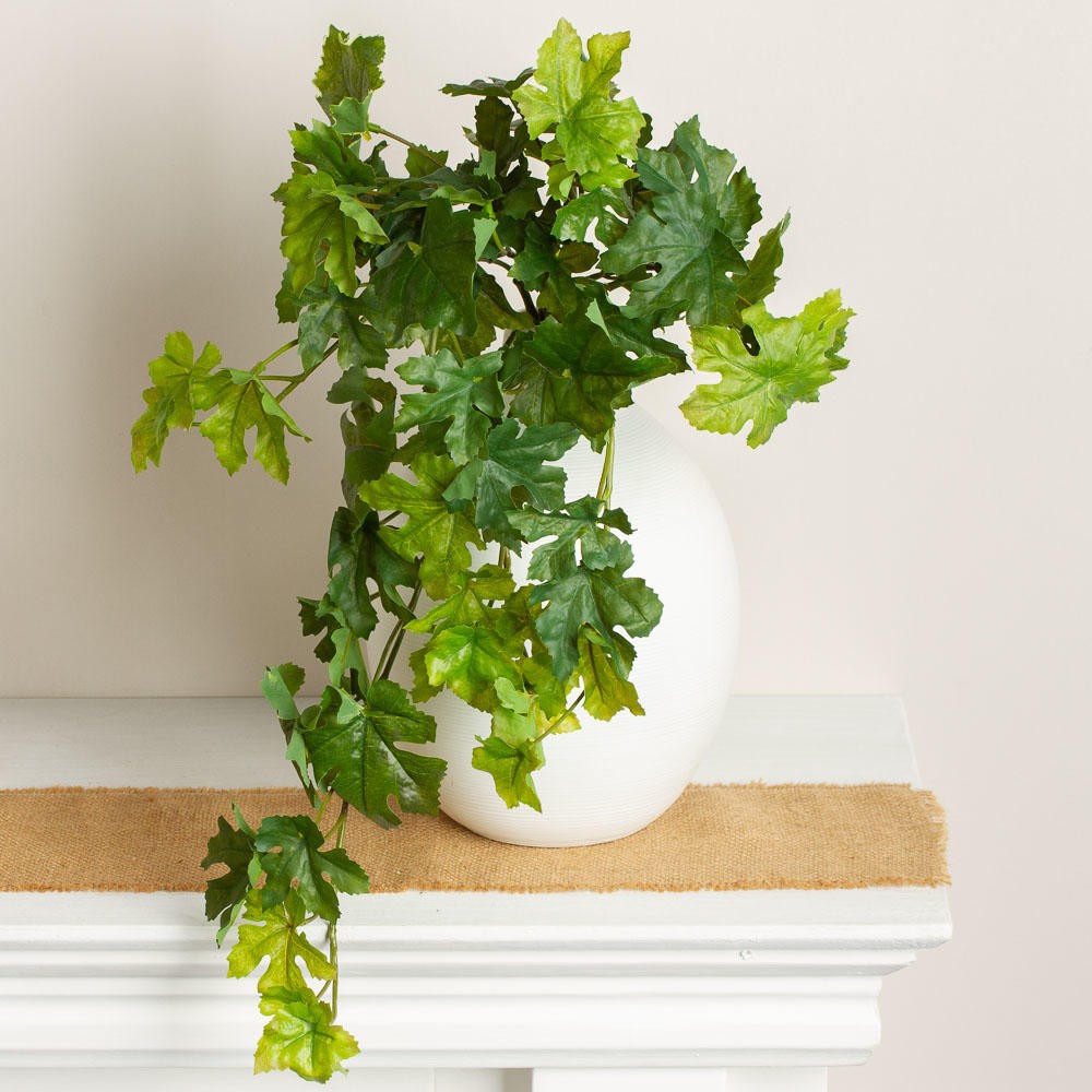 Green Poly Silk Grape Leaf Bush | For Indoor Decor