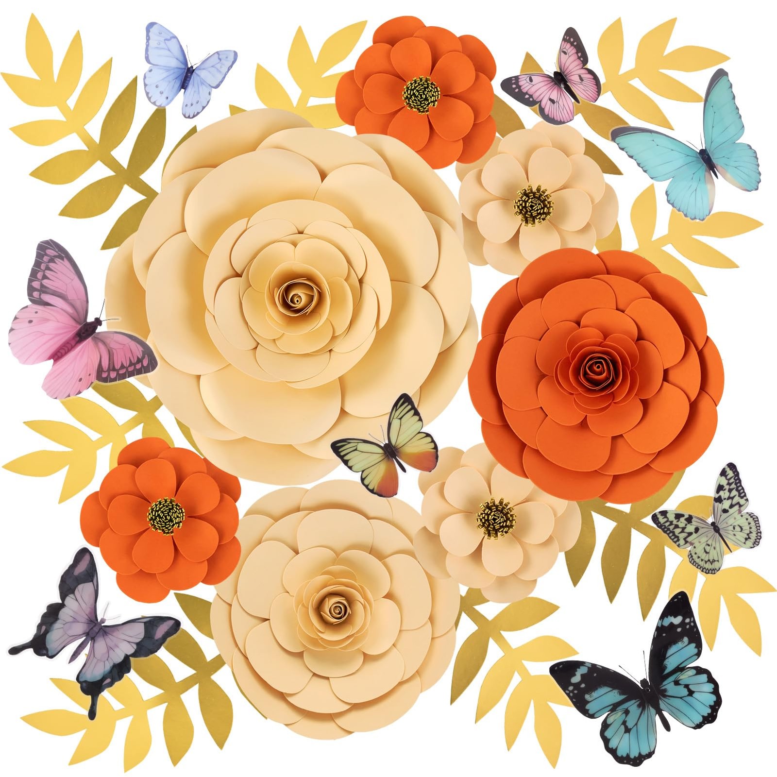 JAZZ Spring Artifical Flowers Decorations for Wall, Orange Bulletin Board Dec…