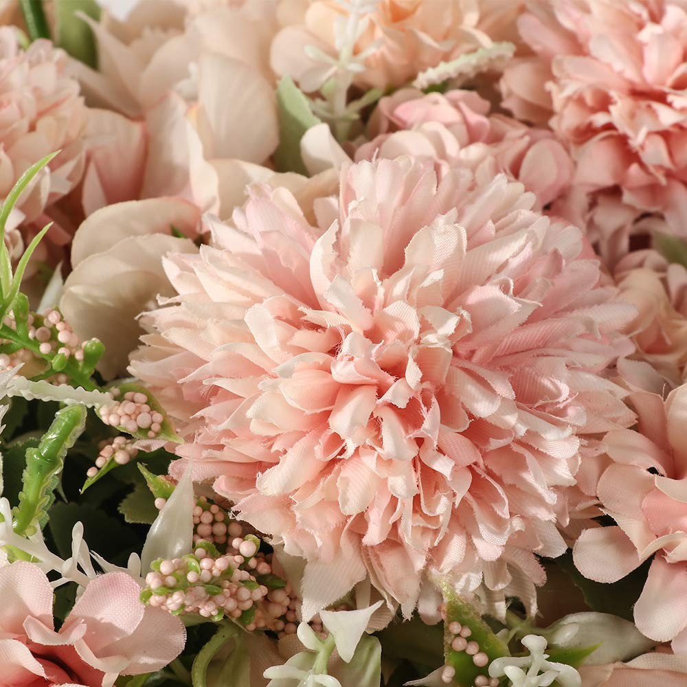Peonies Artificial Flowers in Vase, Fake Hydrangea Silk Peony Flower Bouquet …