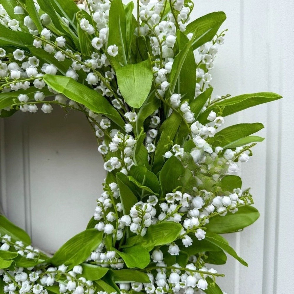 35cm or 40cm Artificial Lily of the Valley Wreath Featuring Berries Decor