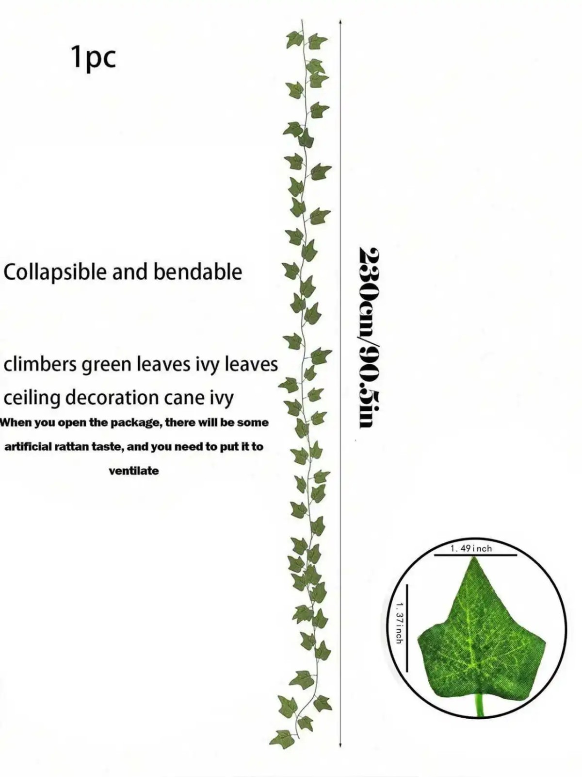 Artificial Hanging Garland Ivy Fake Leaves Garland Green Hanging Plant Wedding
