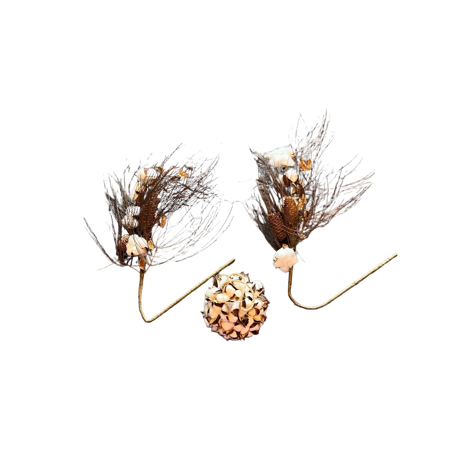 Primitive Dried Pine Needles Natural Cotton Ball Home Office Spa Wedding Decor