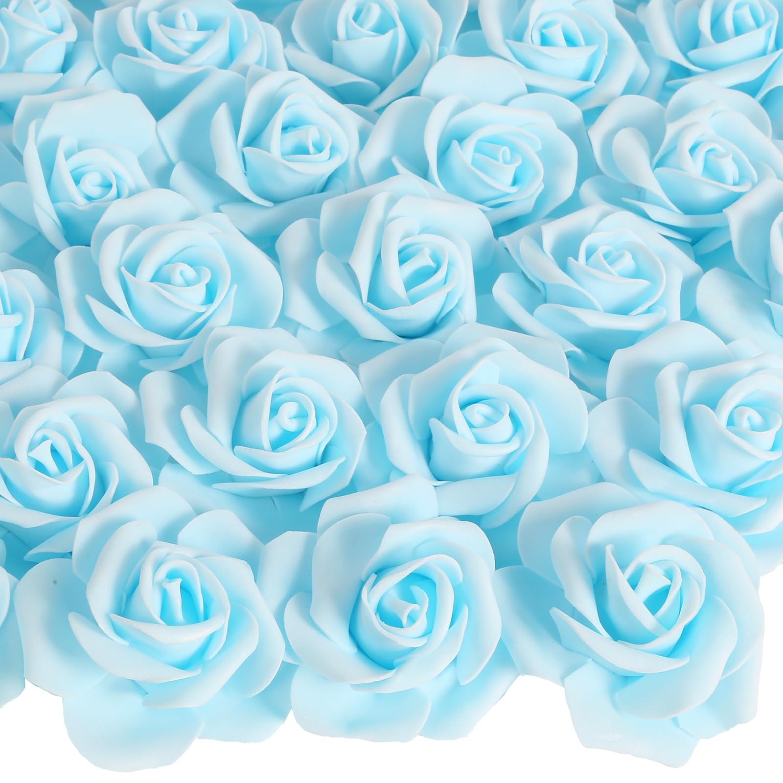 100PCS Baby Blue Foam Flowers Artificial Flowers Foam Roses Baby Blue Artific…