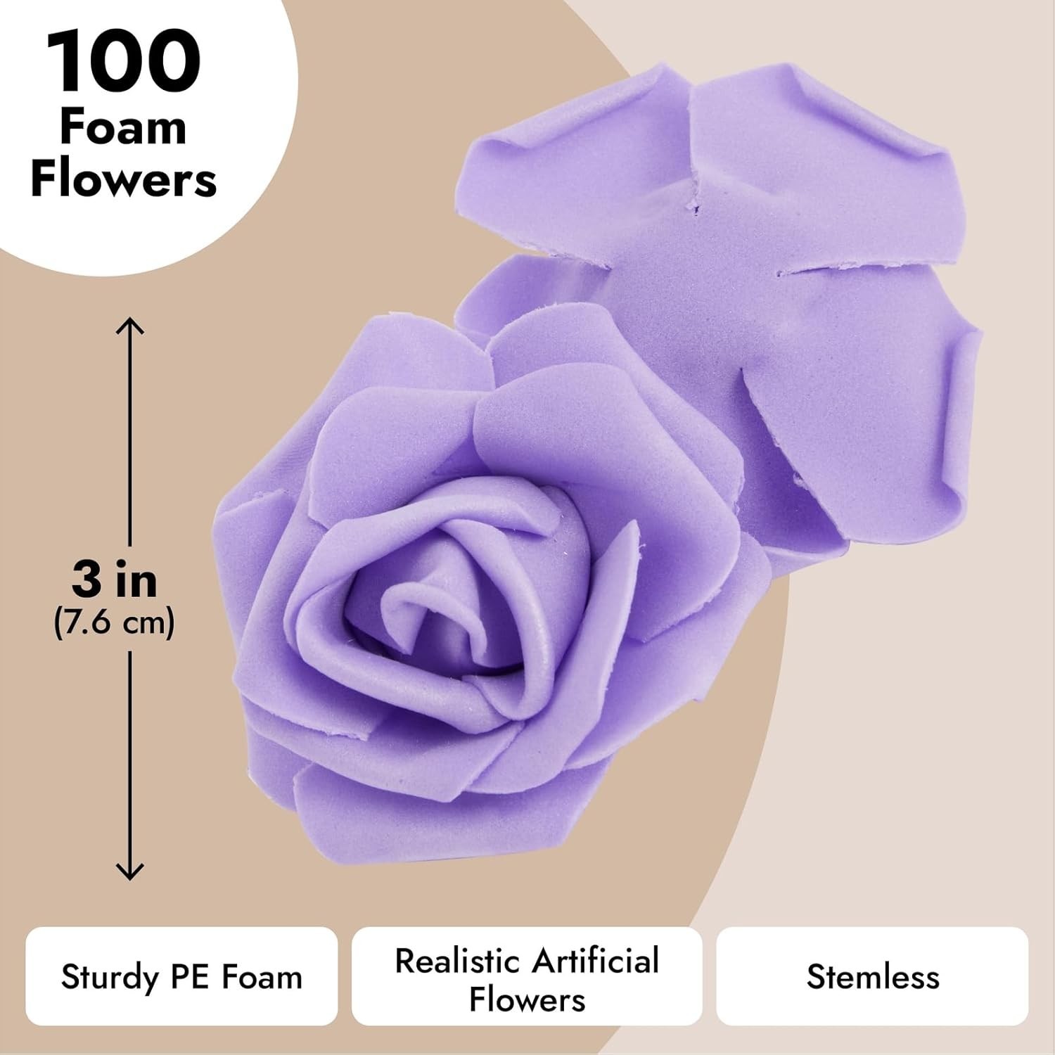Maintenance-Free 100 Count Stemless Purple Roses – Versatile Decoration Solution