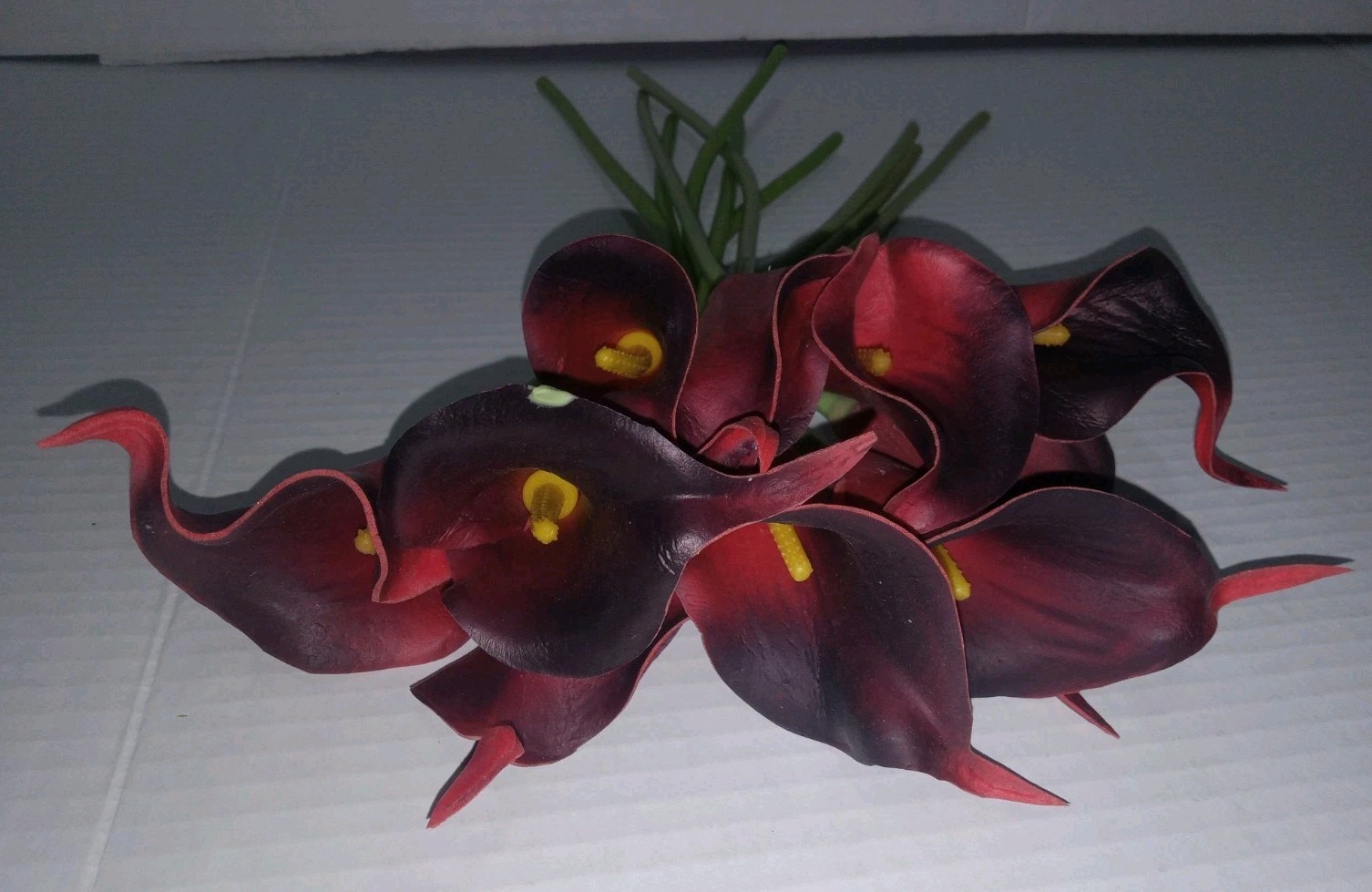 10~Stem Bundle Of Brick Red Real Touch 12″ CALLA LILLIE Artificial Flowers