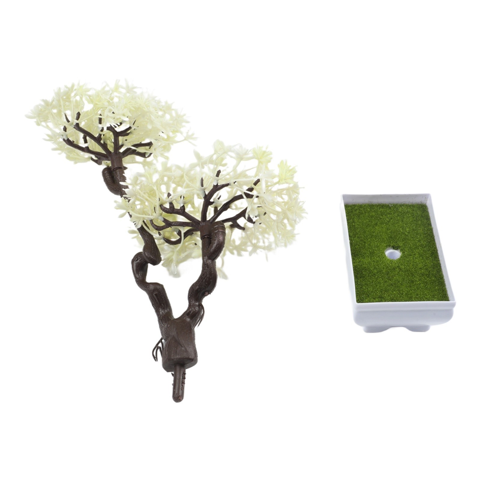 For Desk Decor Artificial Bonsai Faux Tabletop Tree Realistic Look Silk for
