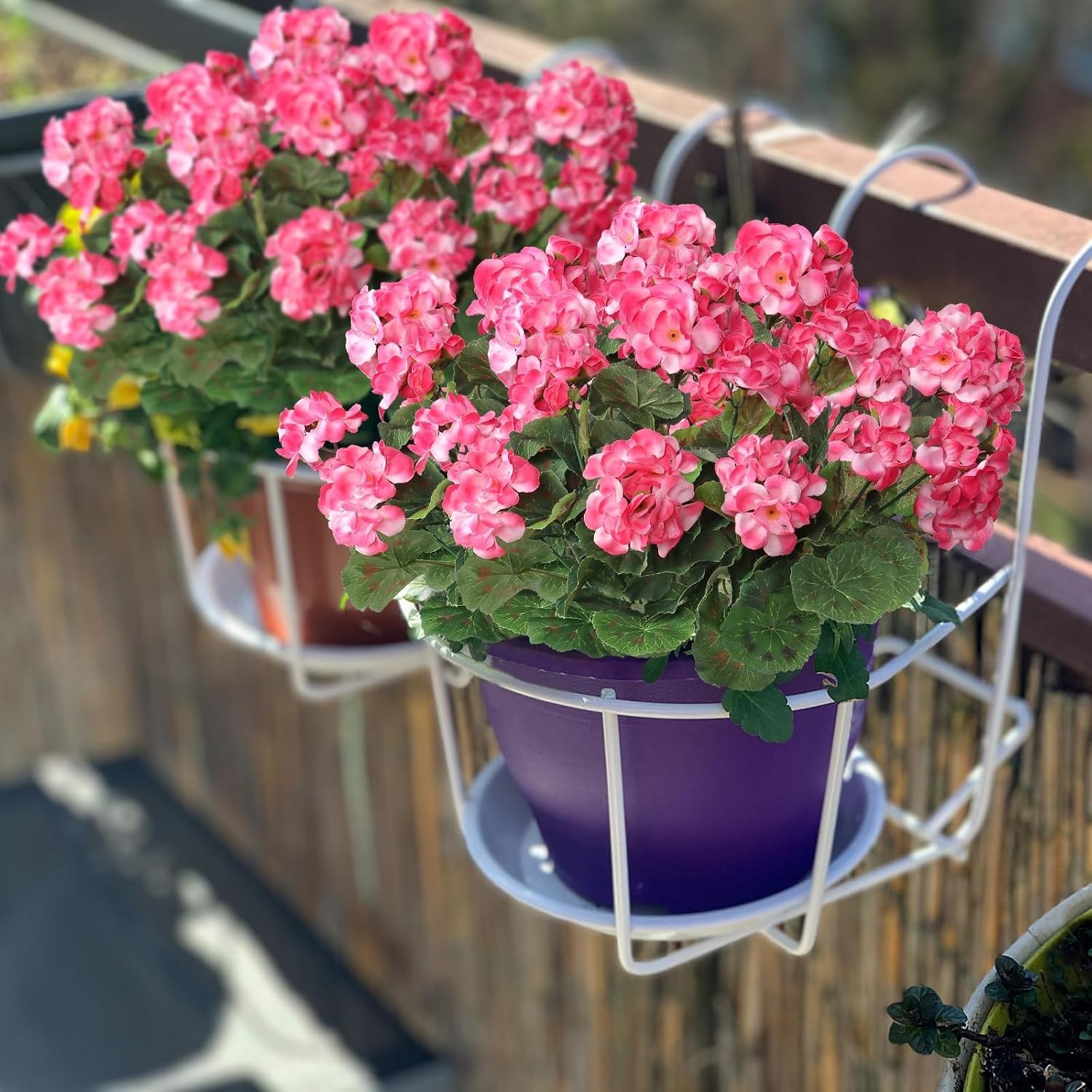 Authentic-Looking 3-Pack Faux Geraniums for Effortless Indoor/Outdoor Styling
