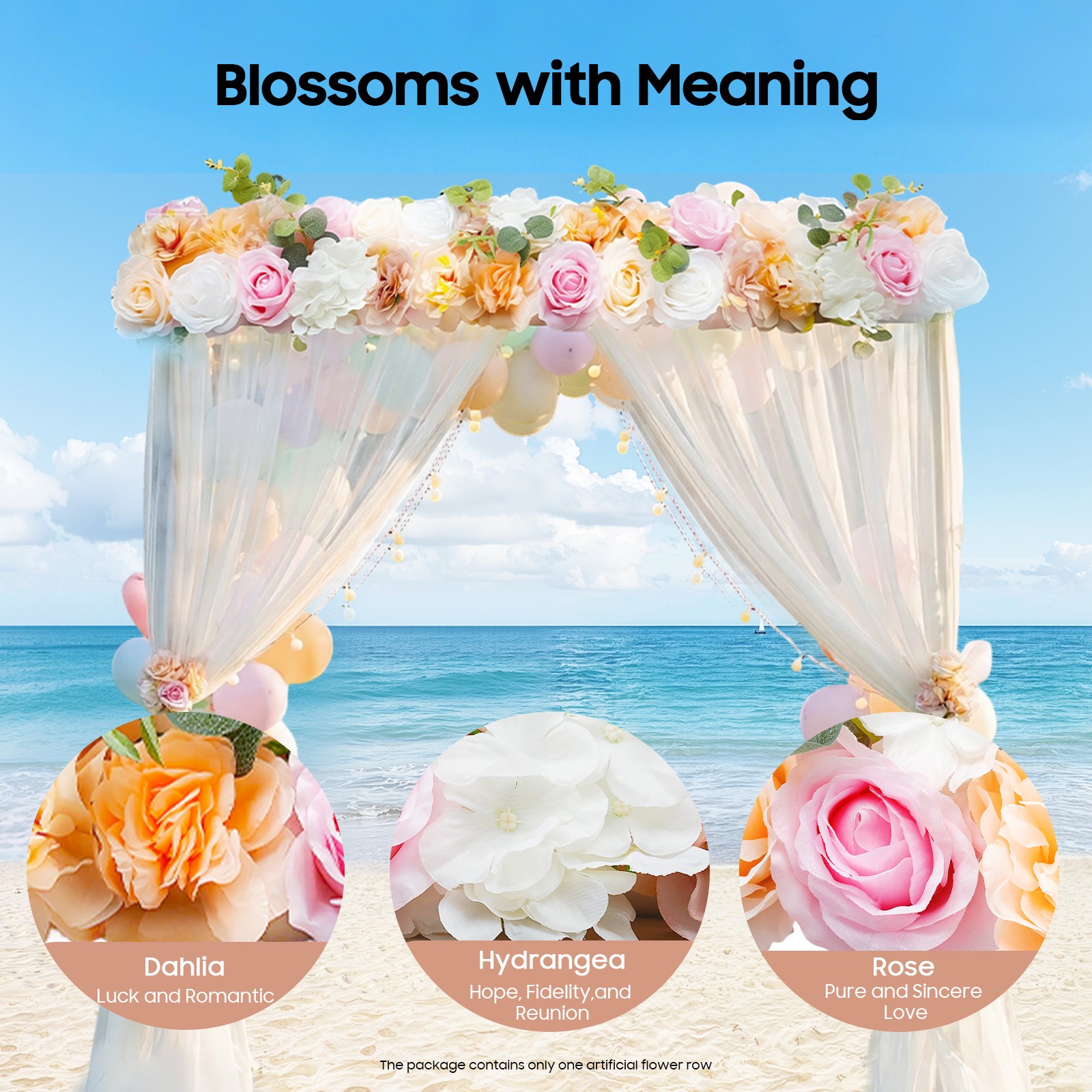 Artificial Flower For Party Wedding Arch Floral Silk Vines Decor 1M Backdrop US