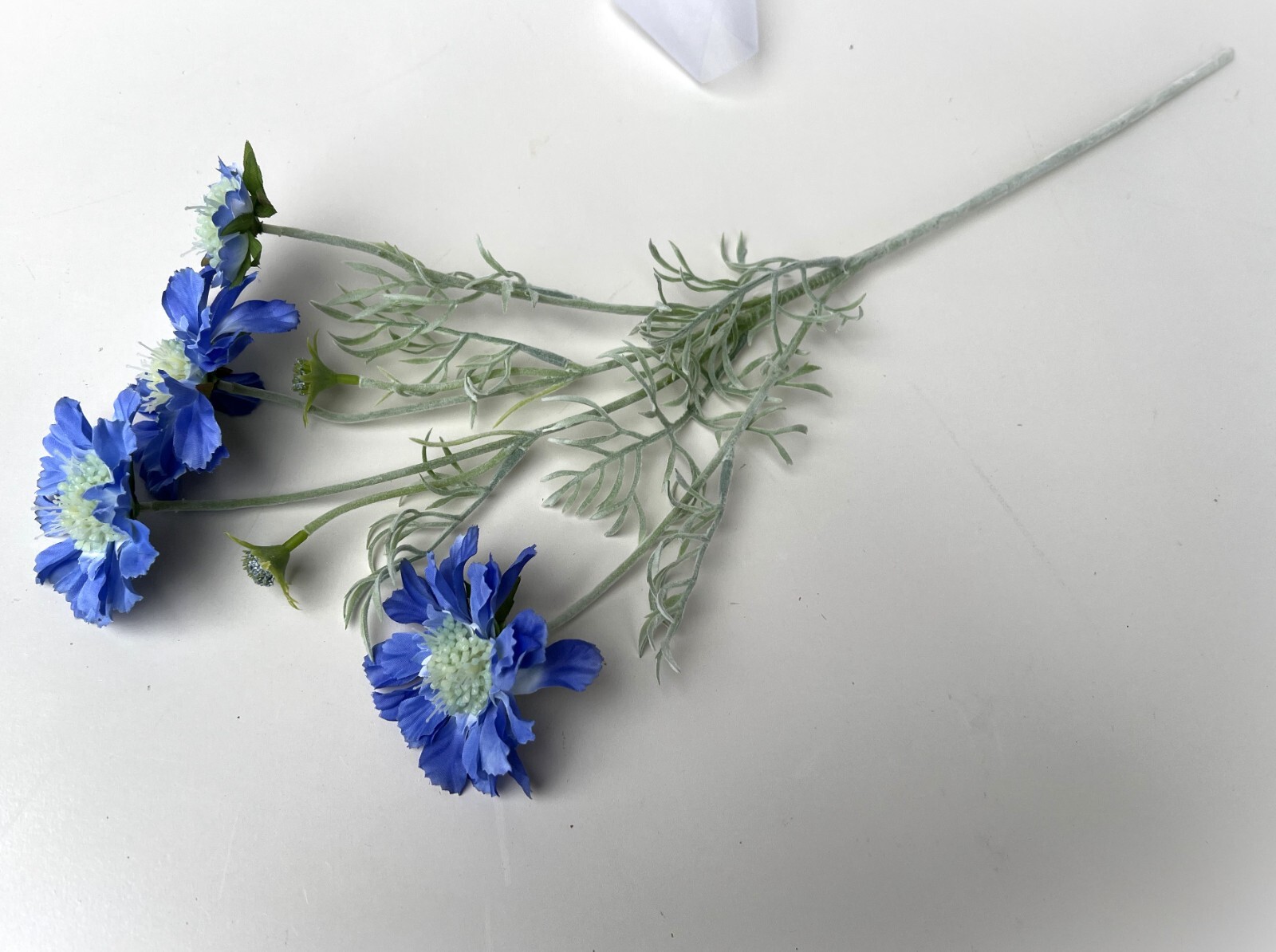 Scabiosa Stem Blue Scabious Spray Faux Silk Cottage Flowers Blue Scabiosas x 1
