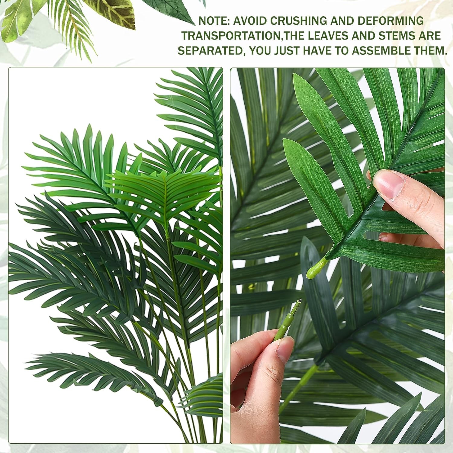 Large Areca Palm Artificial Plants 4 Pack UV Resistant Faux Palm Tree