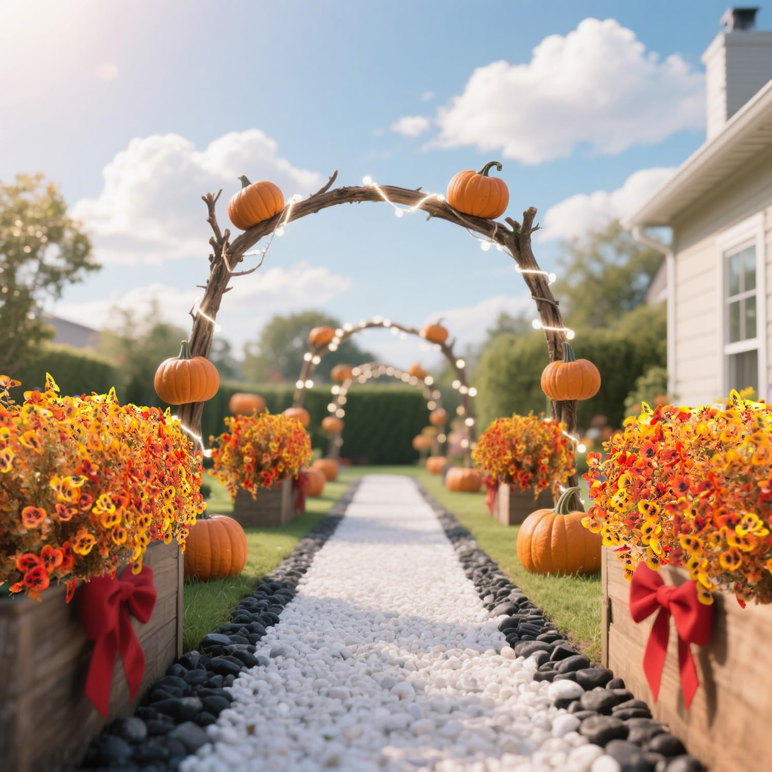 12 Bundles UV Resistant Faux Fall Flowers for Outdoor Decor & Weddings