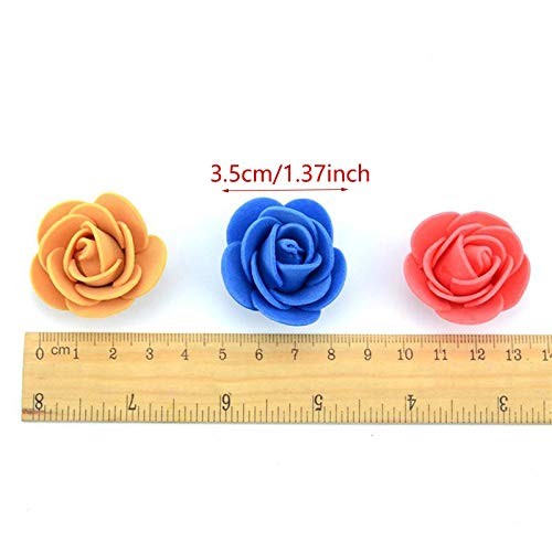 100 PCS Mix Color 1.3 Inch Artificial PE Foam Fake Mini Rose Flower Head
