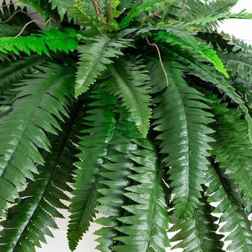 48in Artificial Boston Fern (Set of 2), Large Faux Greenery 48″ – Set of 2
