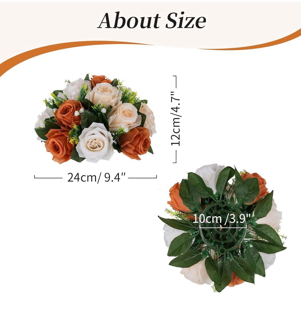 BLOSMON Flower Balls Wedding Rose Centerpieces 6 Pcs Terracotta Fake Flowers