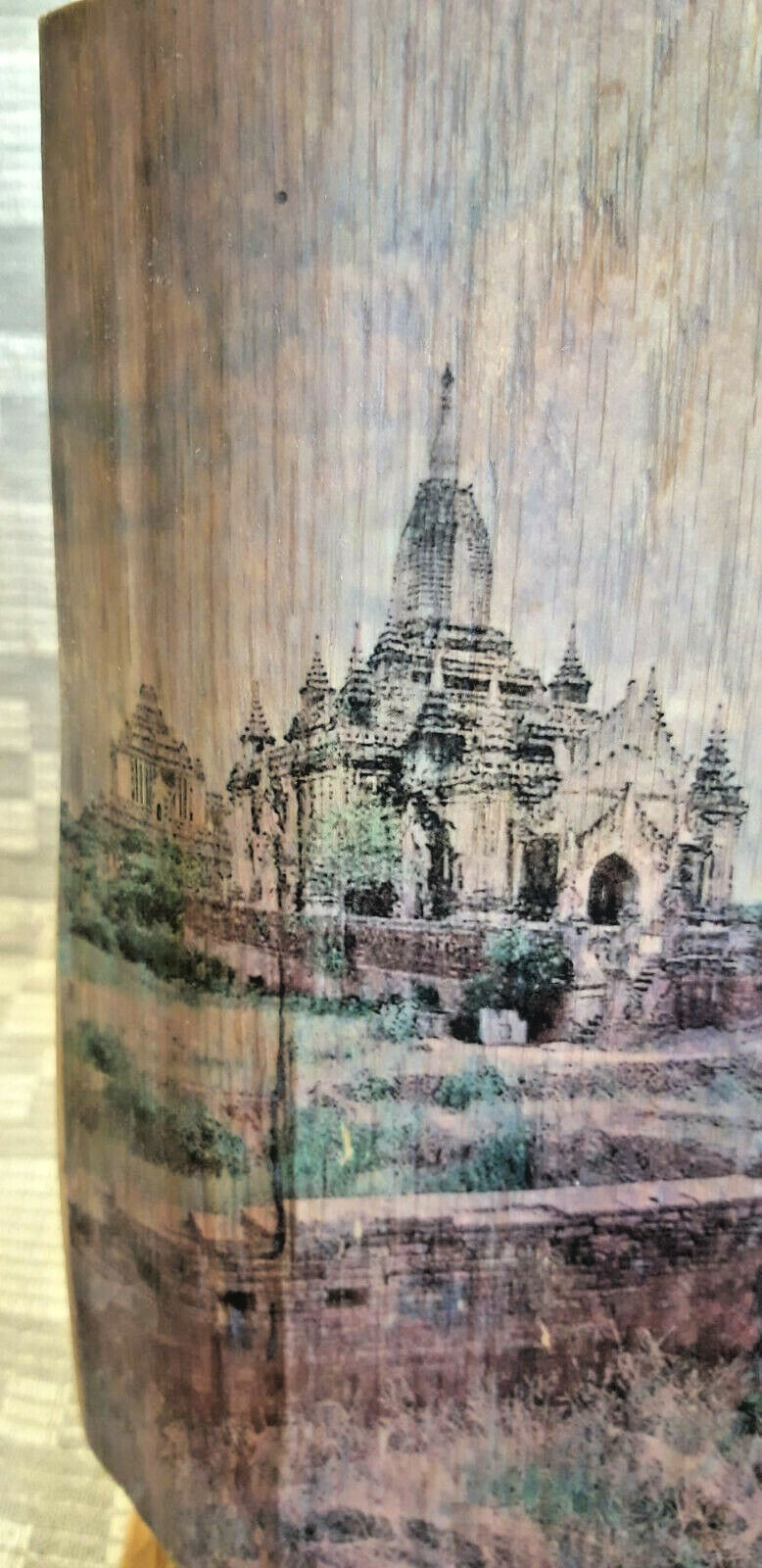 Table decor picture on wood from Heinrich.Ch handmade 1 piece.