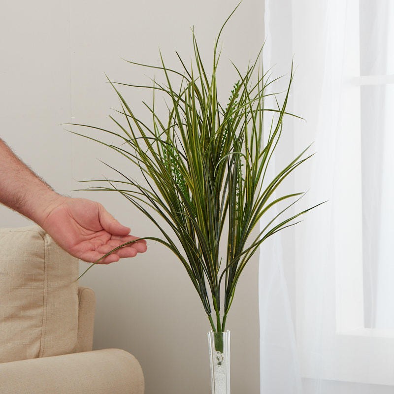 21″ Tall Indoor / Ourdoor Artifical Grass Floral Bush
