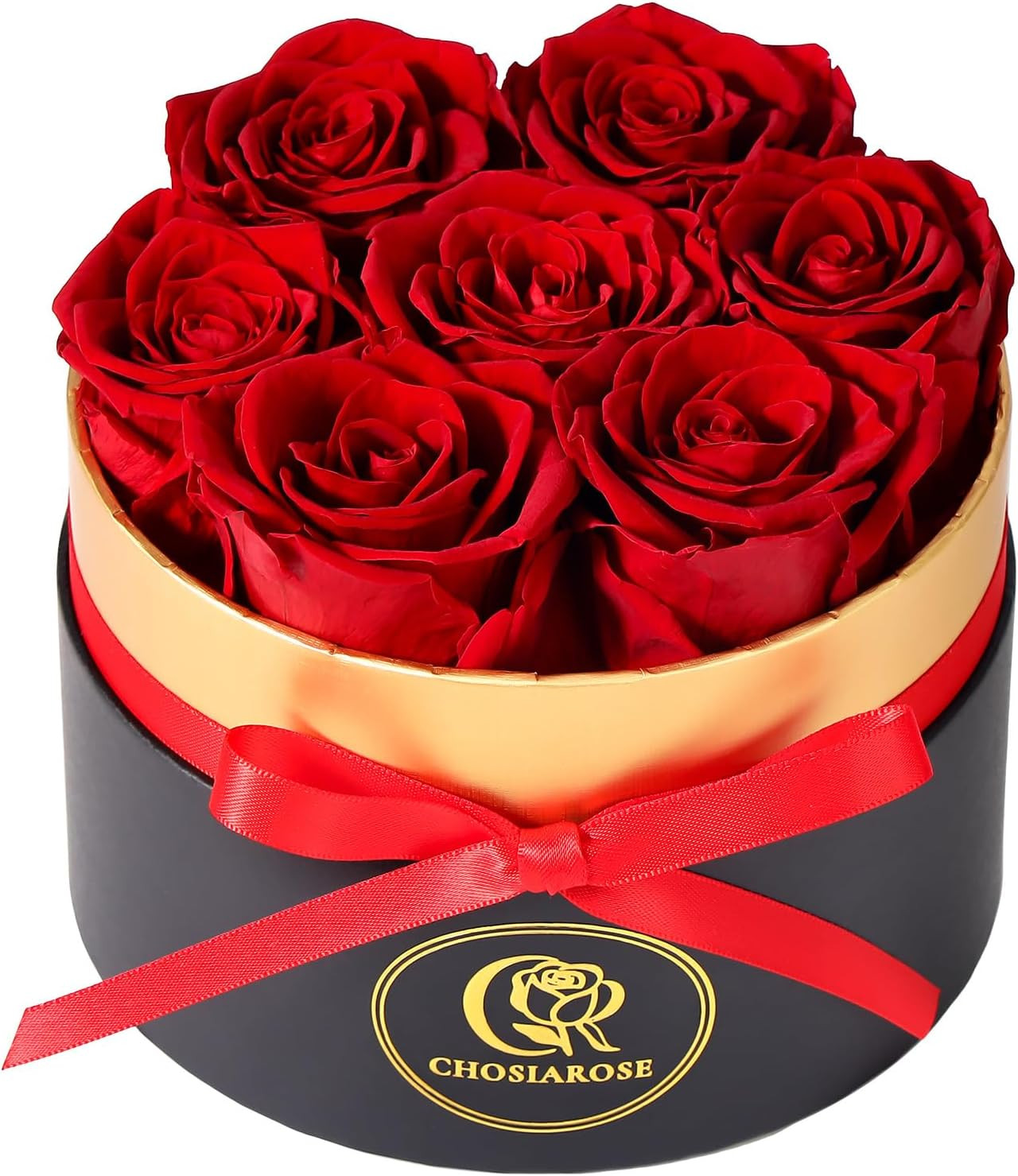 7 Preserved Roses in Box – Real Forever Eternal Flowers Gift for Her Mom Valenti