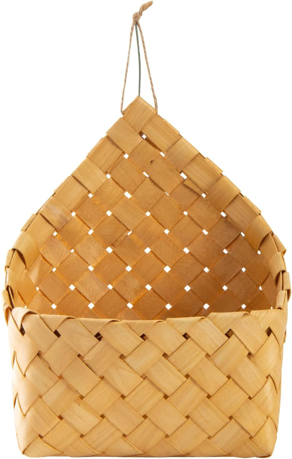 new in box MyGift Artificial Greenery Arrangement in bamboo basket wall hanging