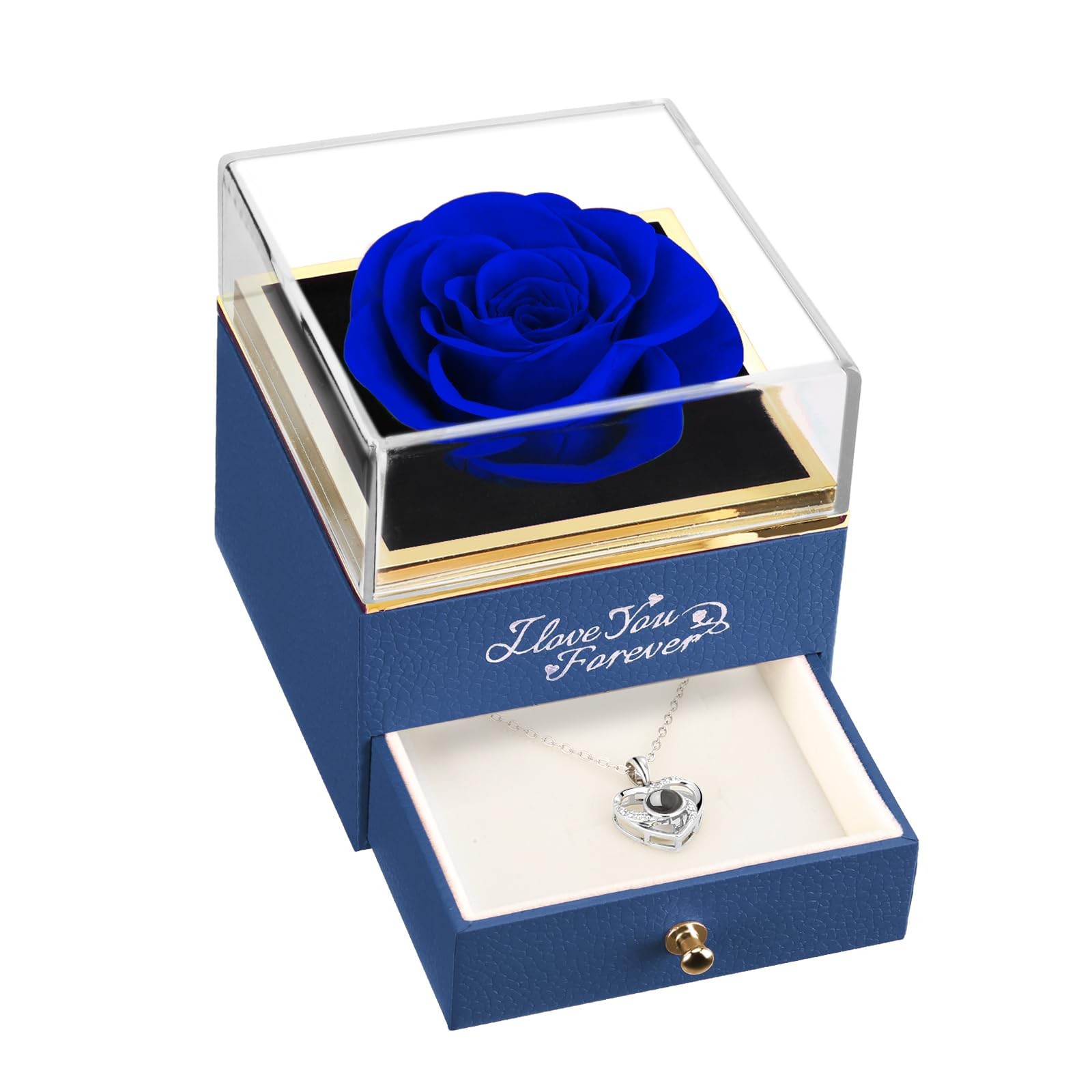 Valentines Day Gifts for Her, Preserved Real Blue Rose, Forever Flowers Rose …