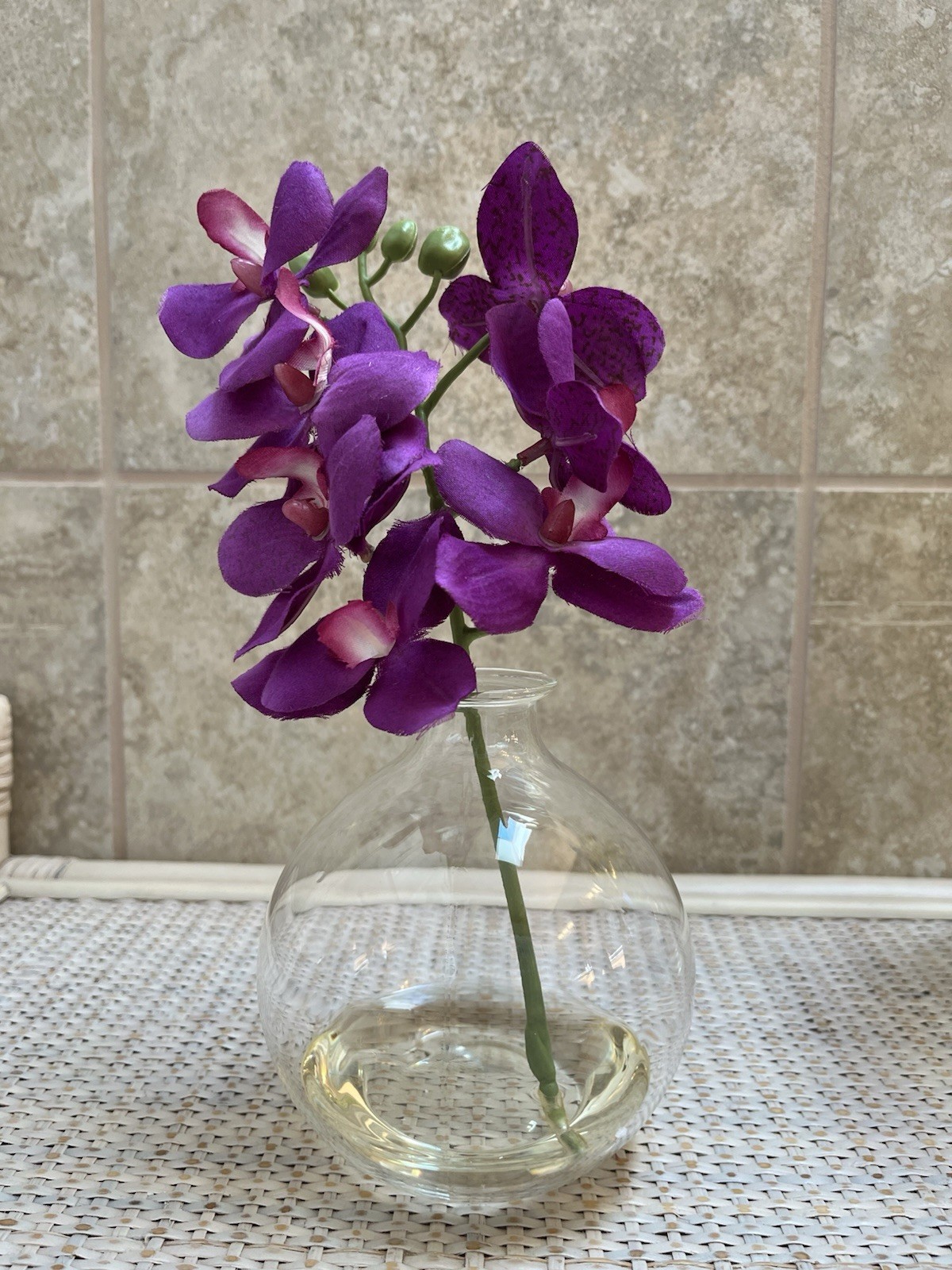 Nearly Natural 9-in Phalaenopsis Artificial Orchid in Vase – Set of 3