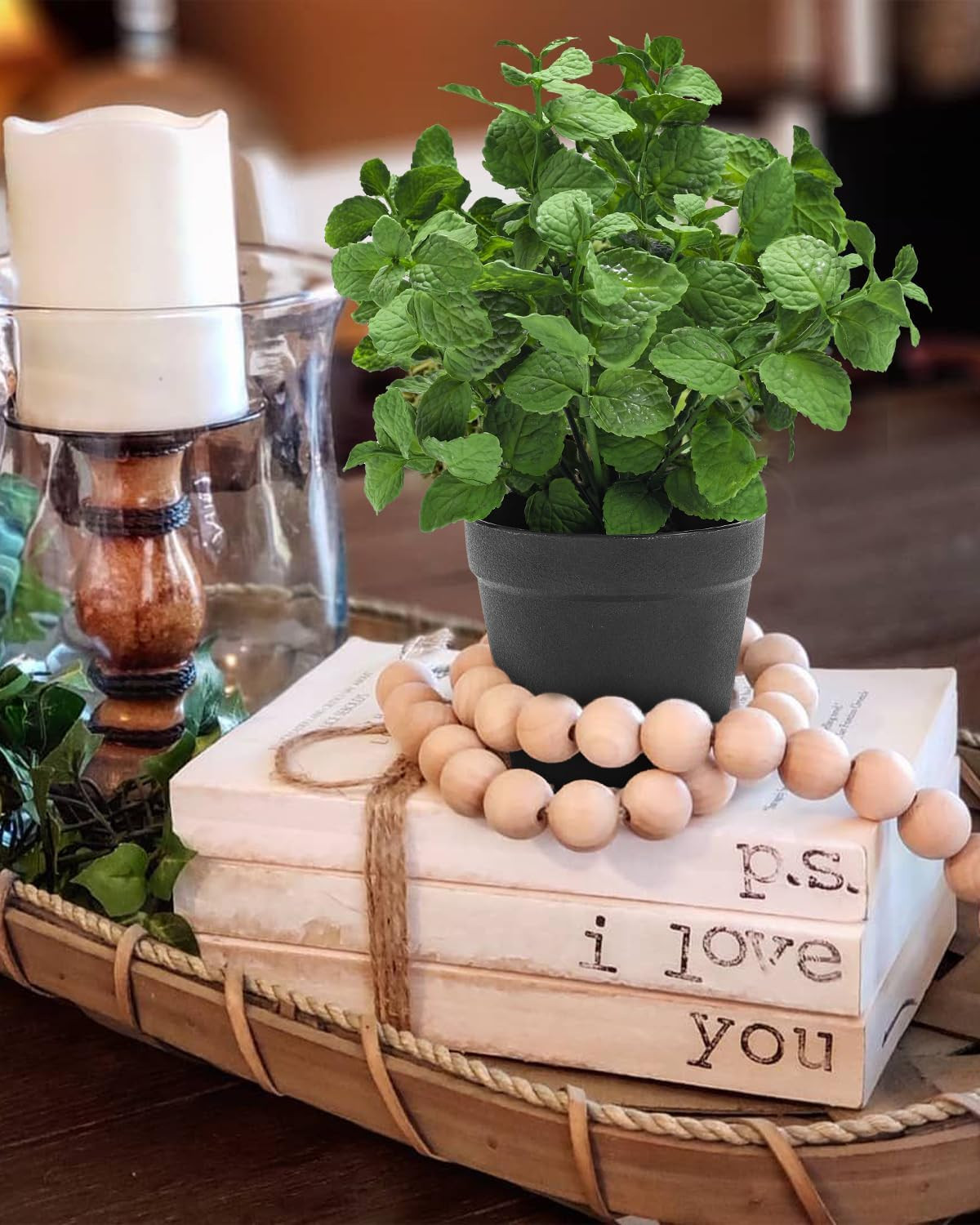 Small Fake Plants Mint Artificial Potted Plants for Home Office Bathroom Shelf F