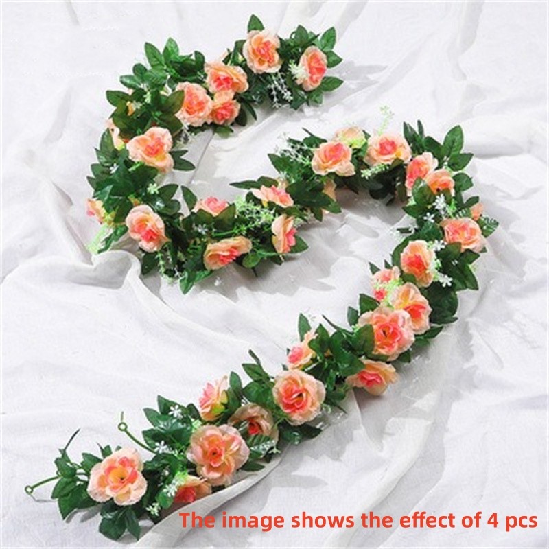 Artificial Rose Garland For Weddings Festivals Parties Home Decorations 2.2m