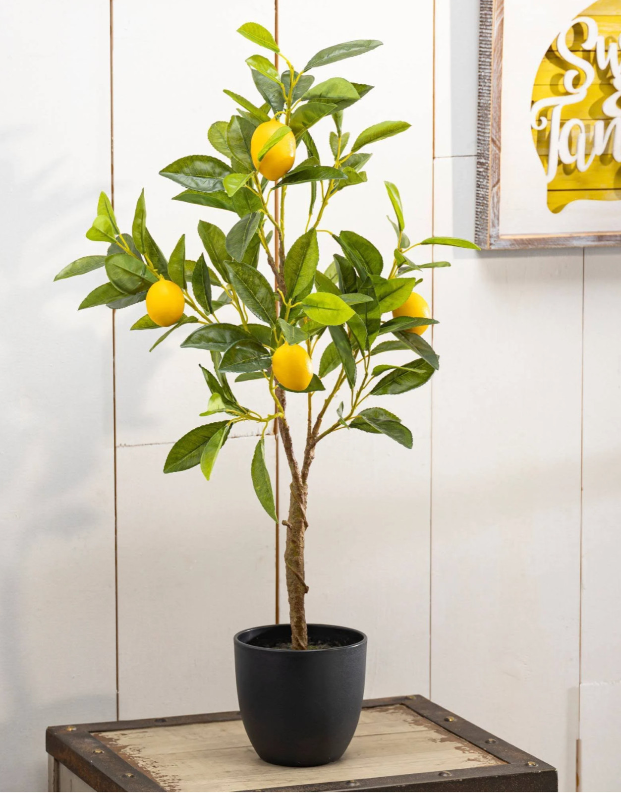 1 GERSON ARTIFICIAL LEMON TREE 29 INCH INDOOR TABLE TOP HOME DECOR IN BLACK POT