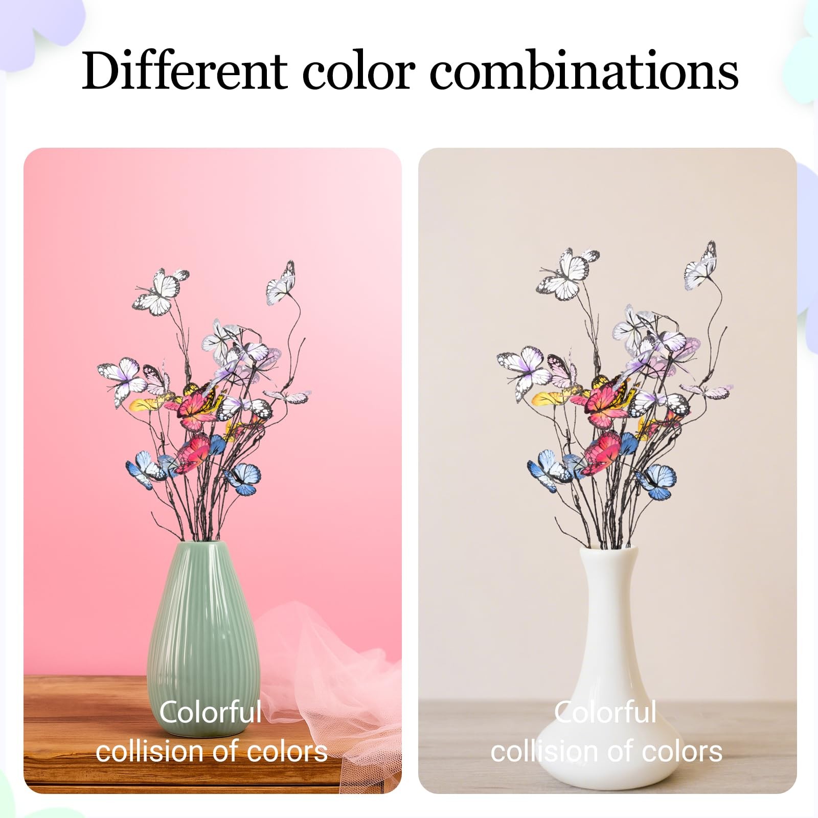 5 Pcs Artificial Butterfly Branches Butterflies for Crafts Vases Silk Butterf…