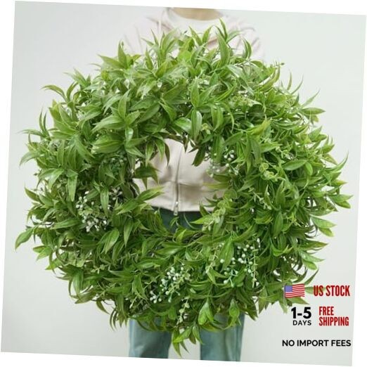 26 Inch Large Boxwoods Wreaths for Front Door Artificial Eucalyptus Green