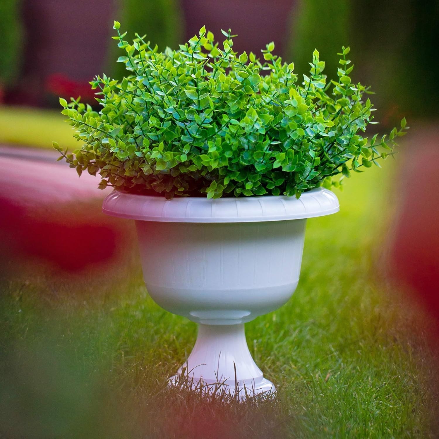 Fake Plants Flowers Outdoor Artificial Shrubs – 16 Bundles UV Resistant No Fa…