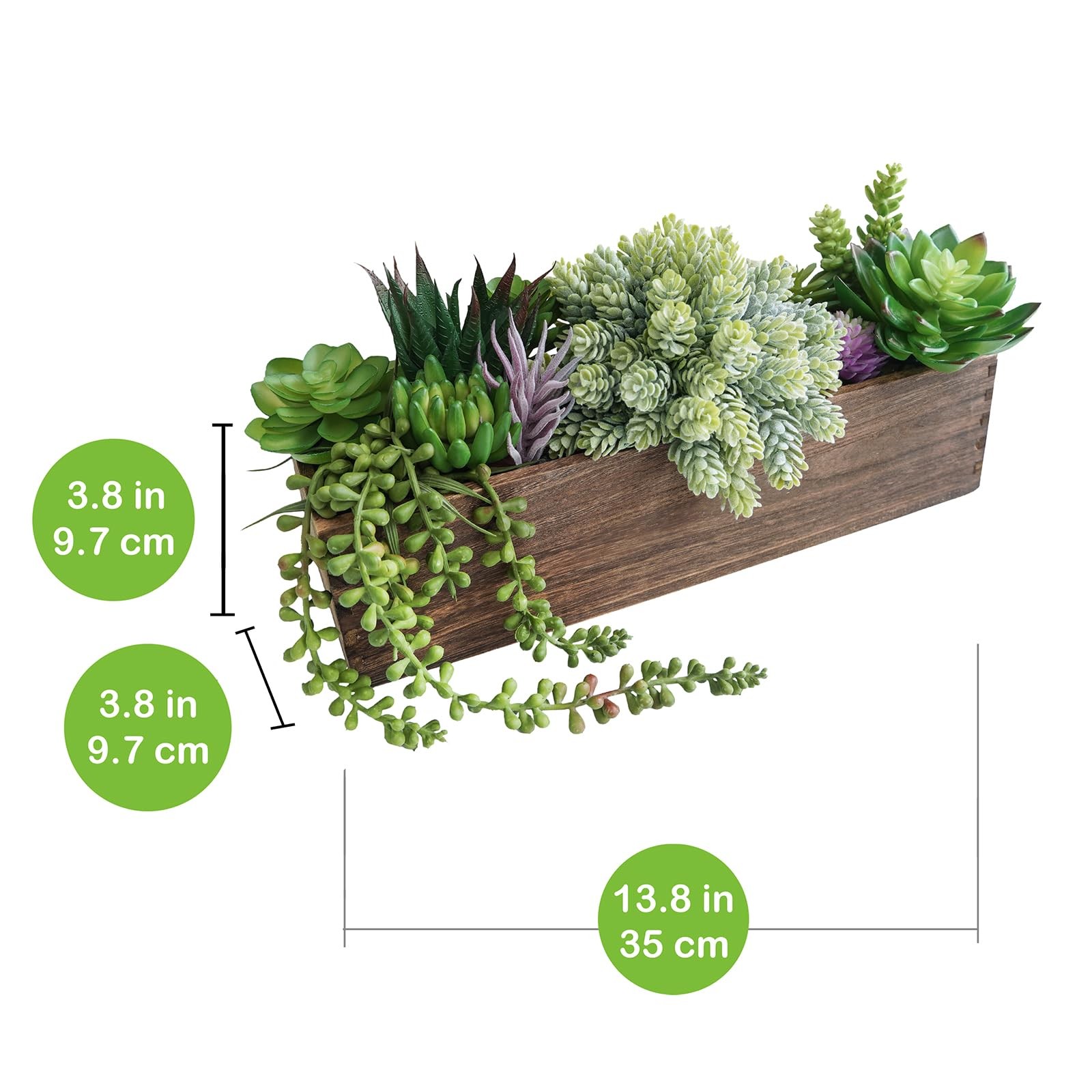 Winlyn 15″ Assorted Artificial Succulent Arrangement Succulents in Rectangular