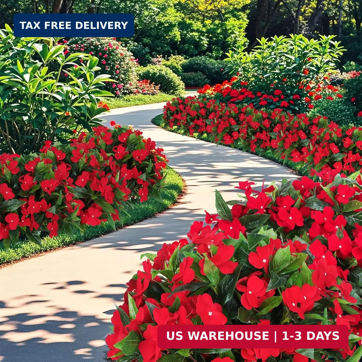 6 Bundles Artificial Impatiens Flowers for Outdoors Decoration, Silk Flowers …