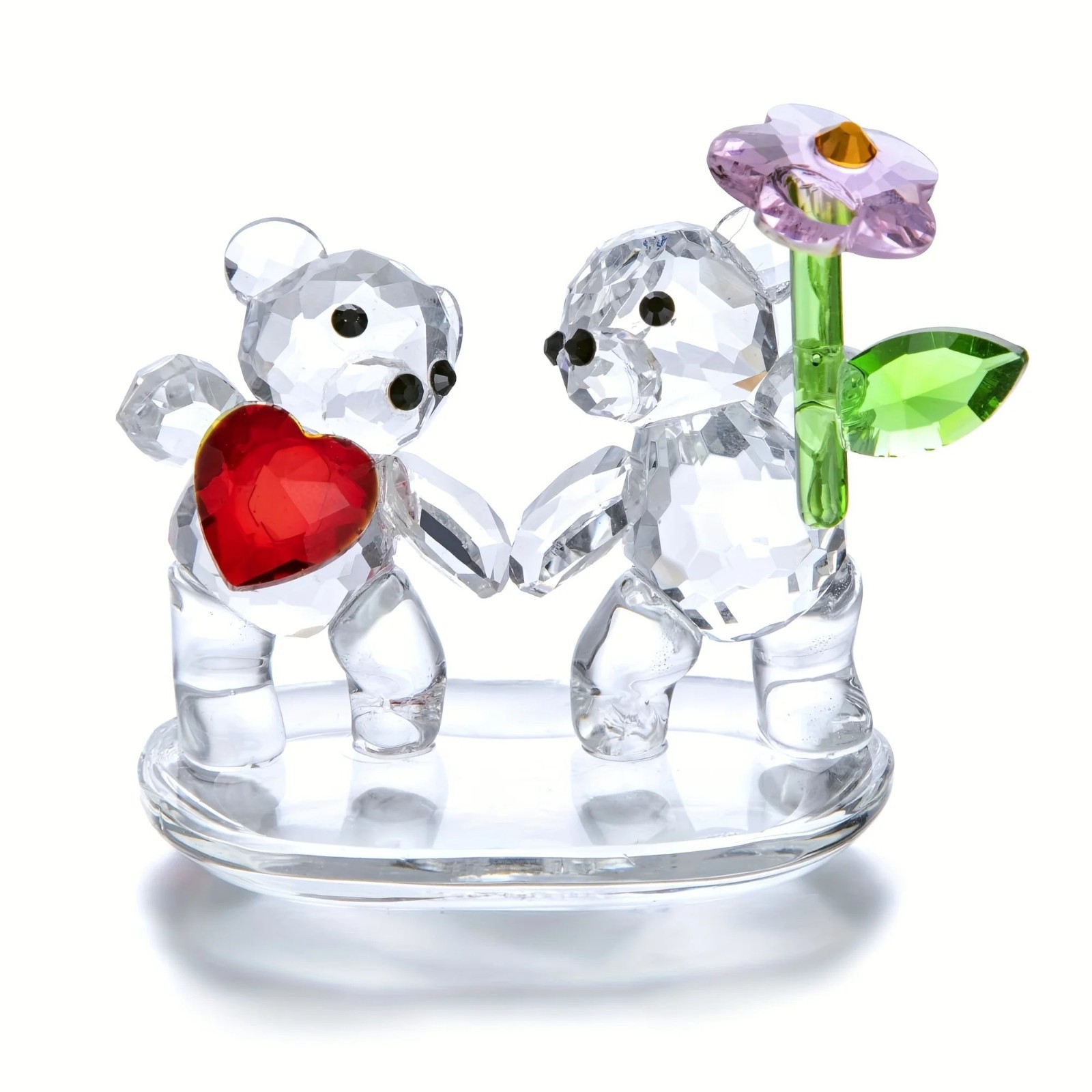 Crystal Flower Ornament Glass Sunflower Orchid Desktop Office Décor
