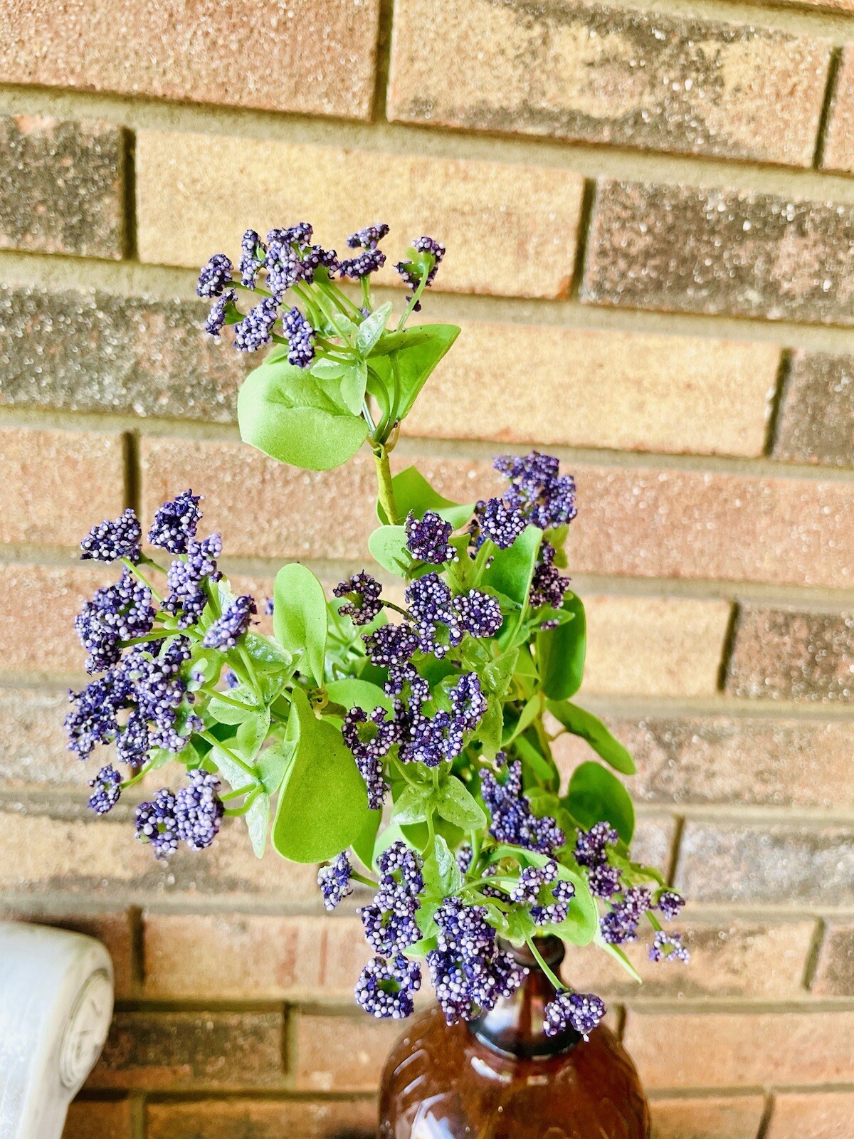 Queen Ann’s Lace Spray, Purple Faux Florals New One Spray