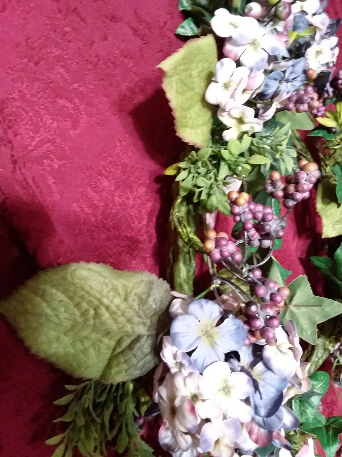 Home Interiors Lavender/ Purple Hydrangea Wreath/Garland – NEW/FREE SHIPPING