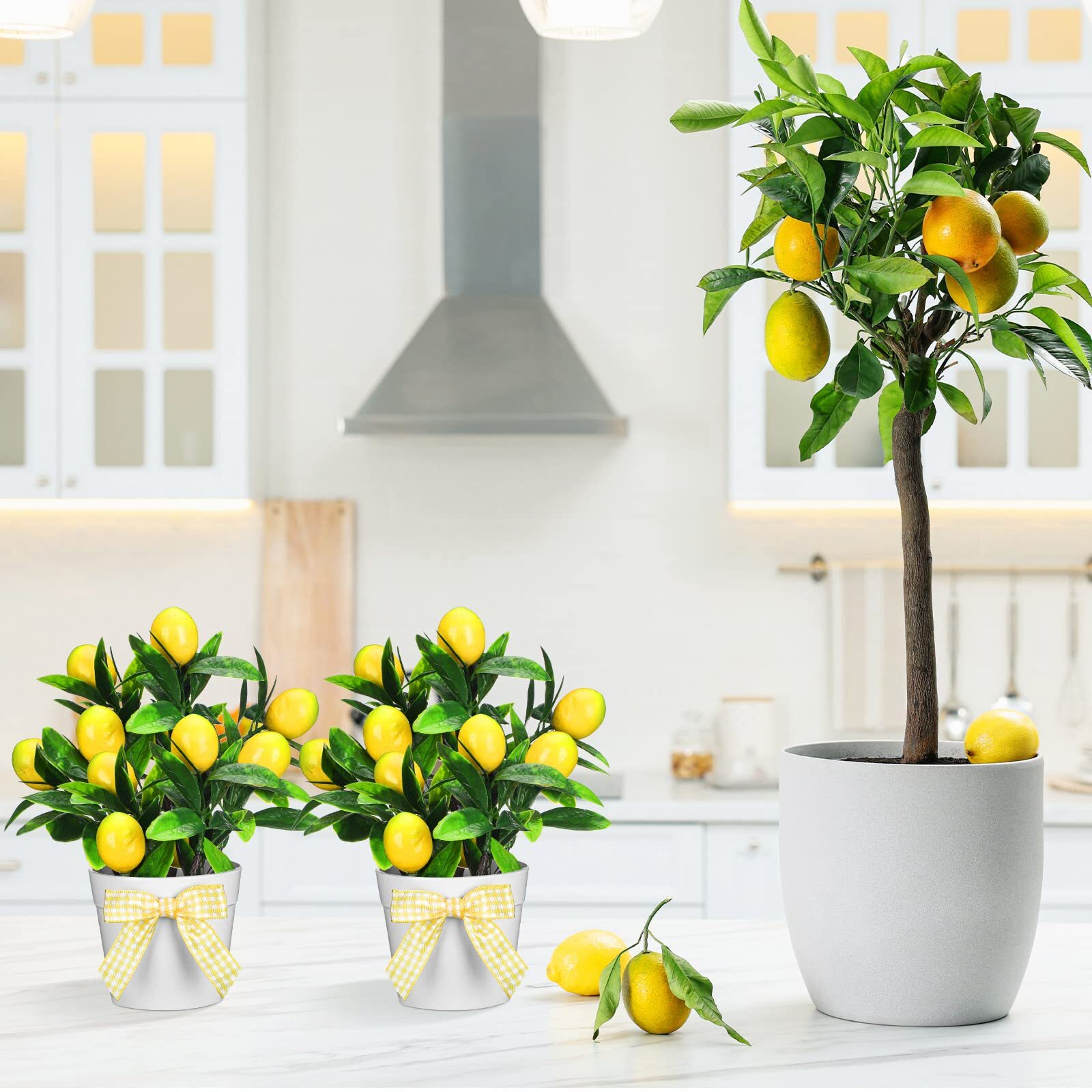 3 Set Sukkot Fruits Lemon Decor Lemon Tiered Tray Decor Artificial Lemon Plan…