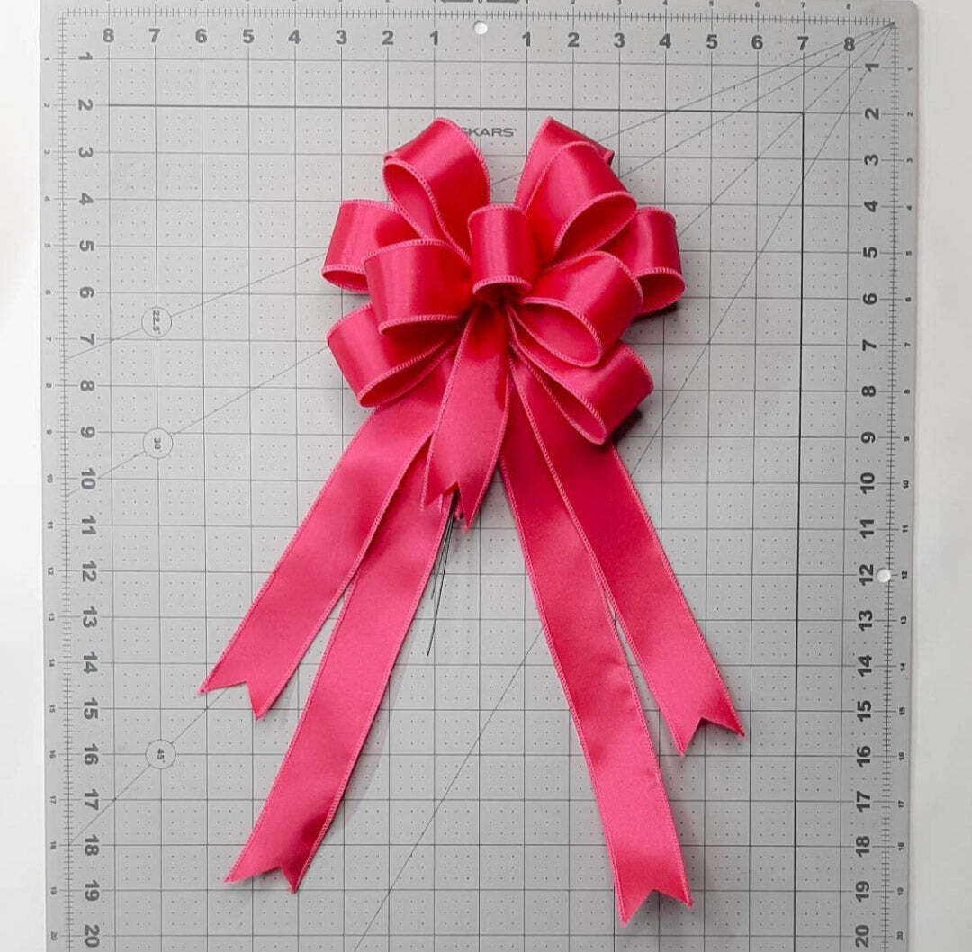 Fuchsia Pink Satin Bow, Size Small