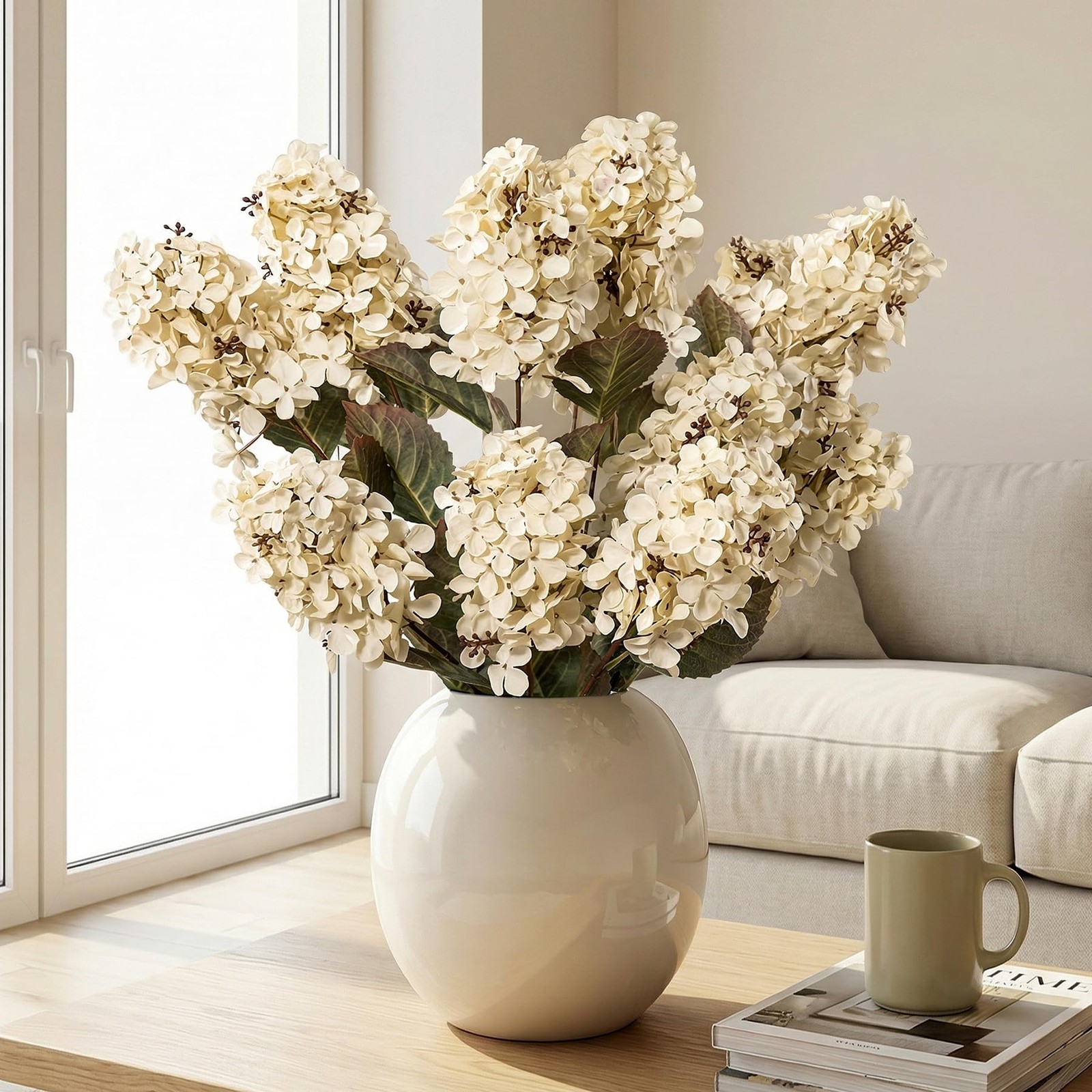 Hydrangea Artificial Flowers,Fall Hydrangeas Artificial Flowers, Fake Fall Dr…