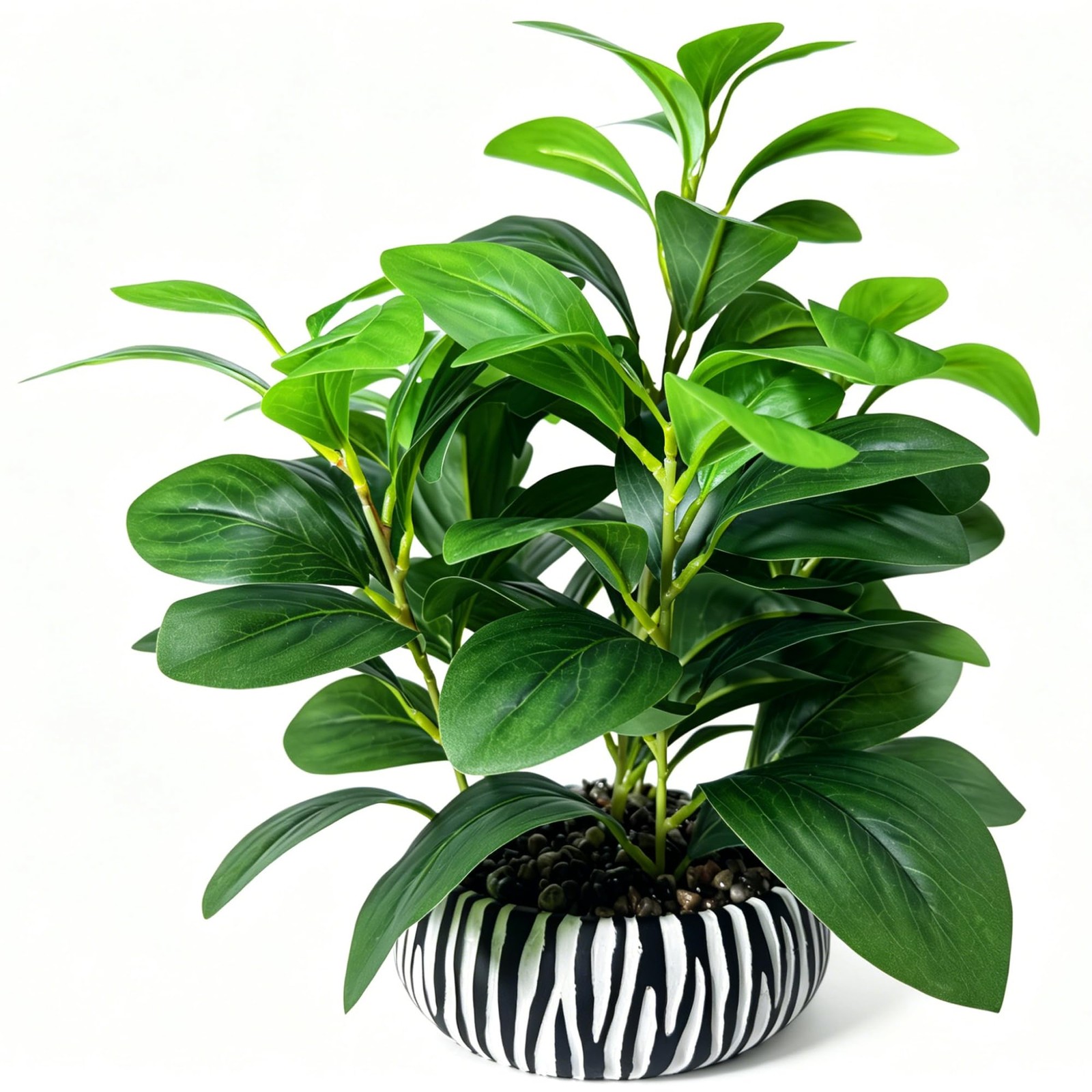 Realistic Artificial Potted Plant Faux Indoor Greenery Home Office Decor Vase