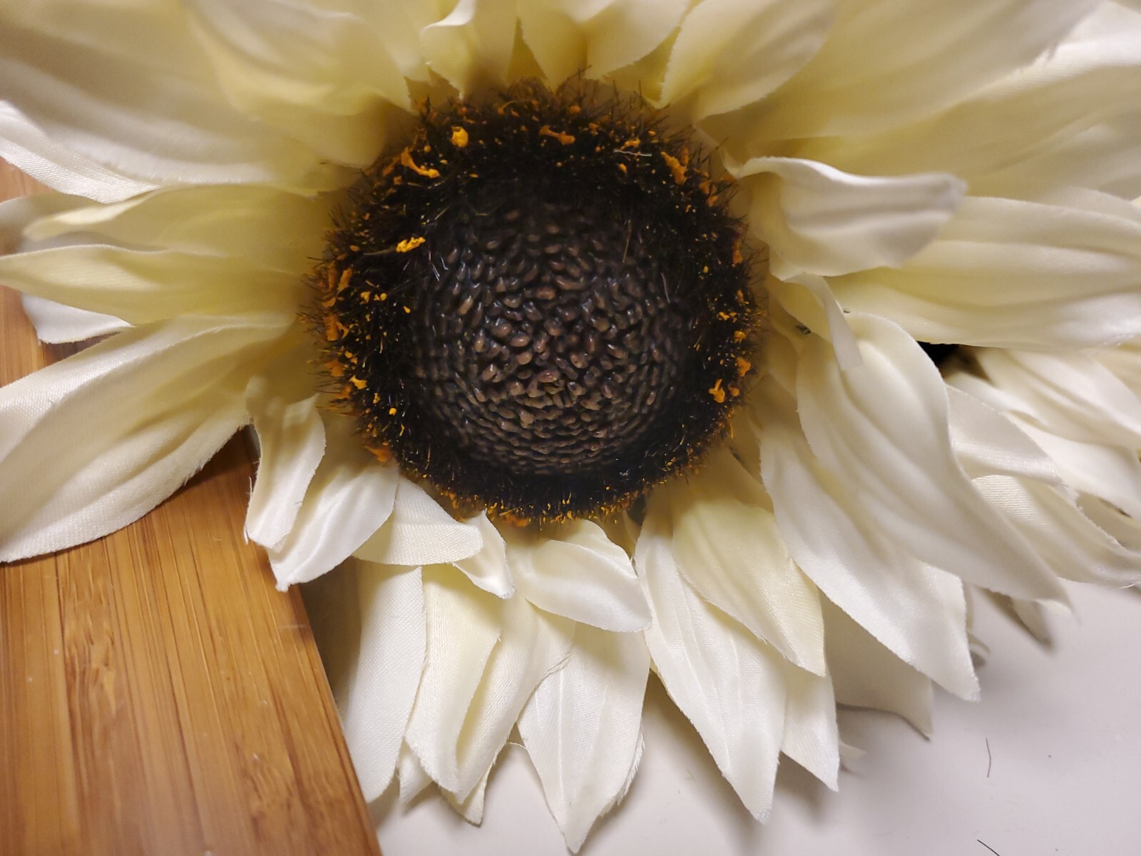 LG Bloom White/Blk Sunflower Stem / Pick 27in High Autumn Fall Summer Floral