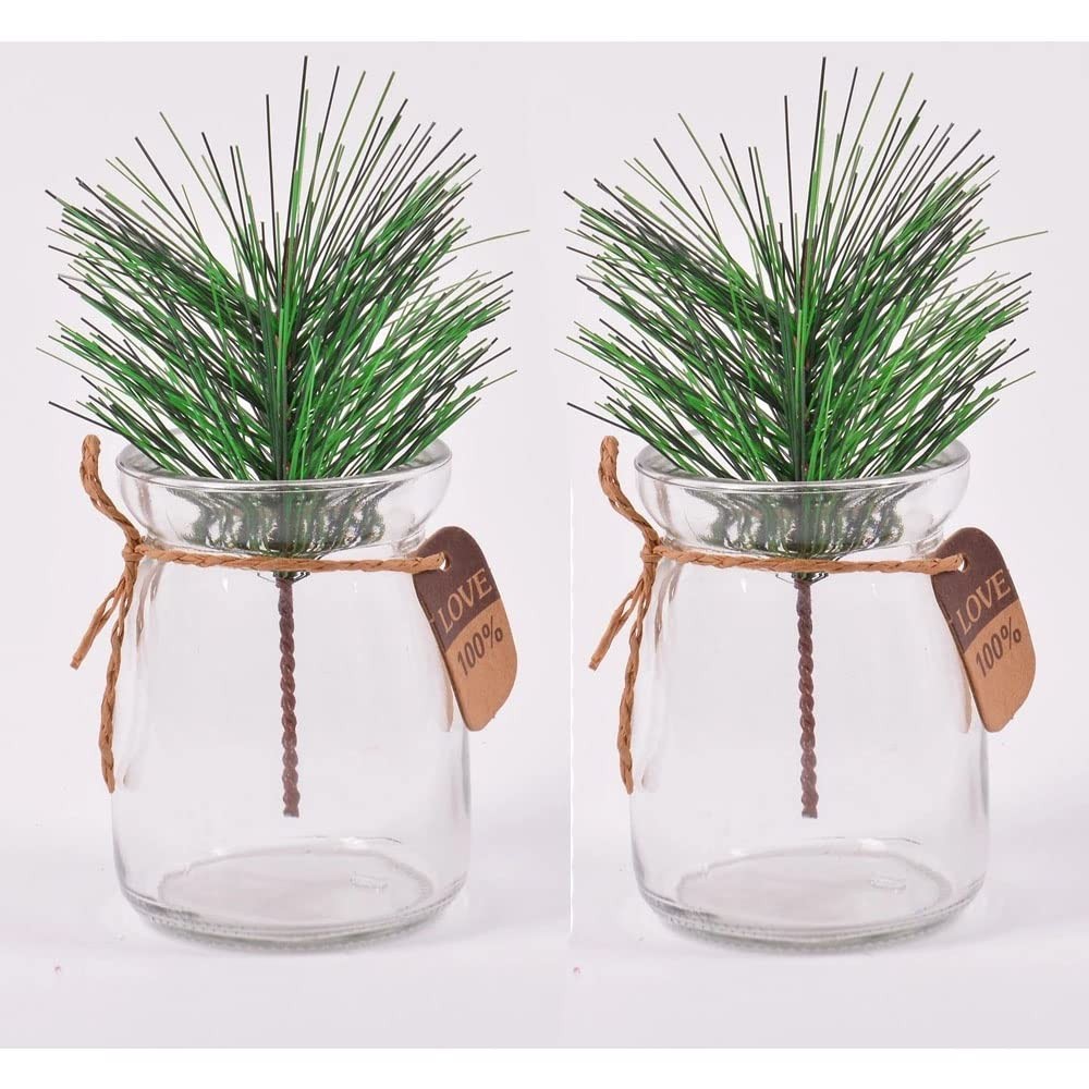 Artificial Green Pine Needles Branches Fake Small Pine Twigs Holiday Tree Decor