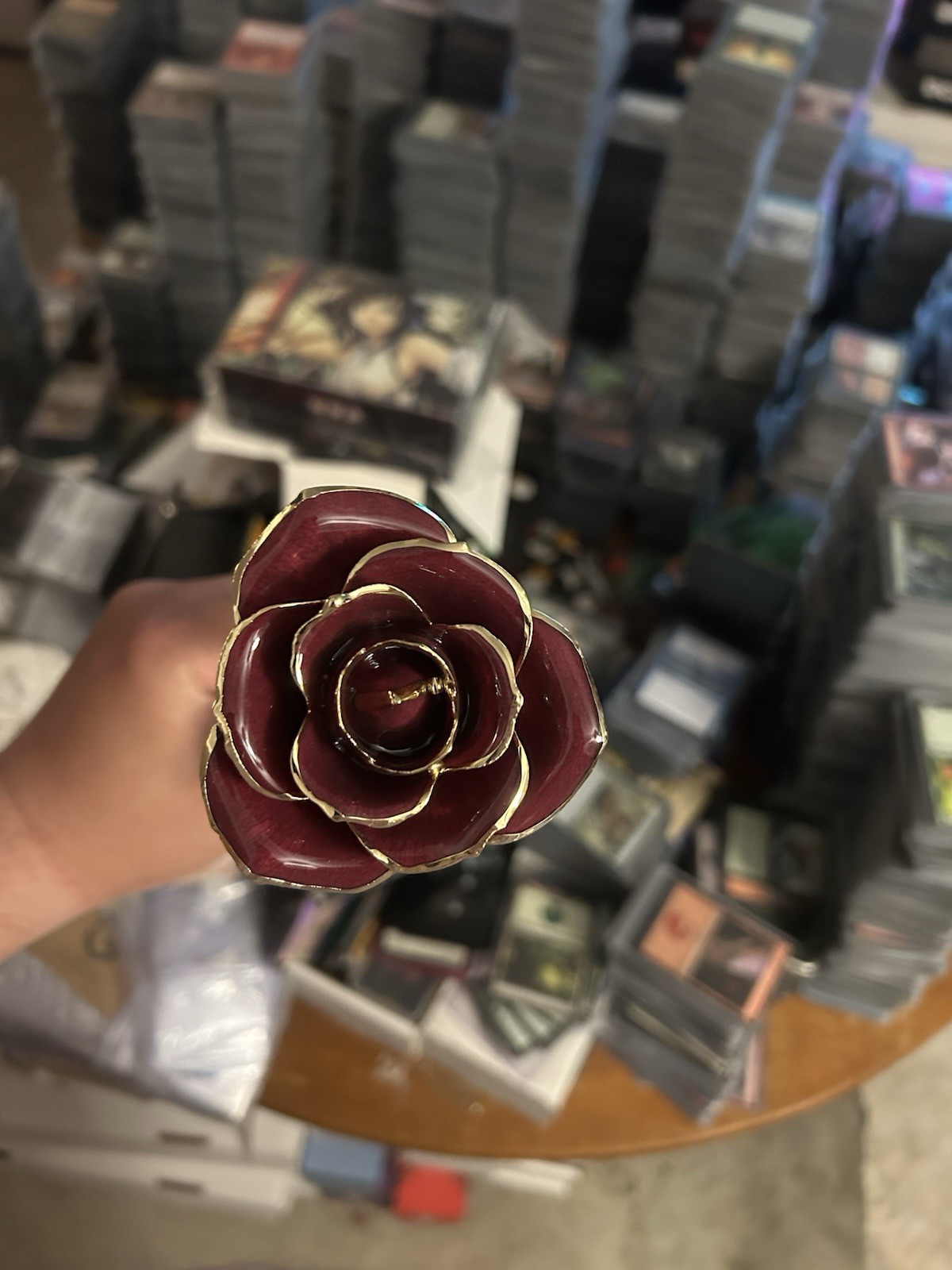 Thick Unique Real Gold Rose Hand Painted Authentic Local Kentucky Artist.