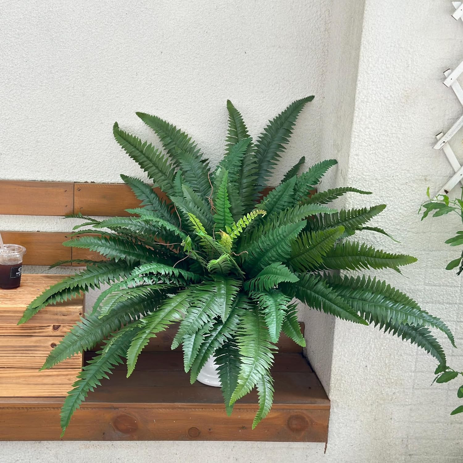 48″ Artificial Ferns for Outdoors Large, 2 Packs Fake Ferns, Realistic & UV Resi