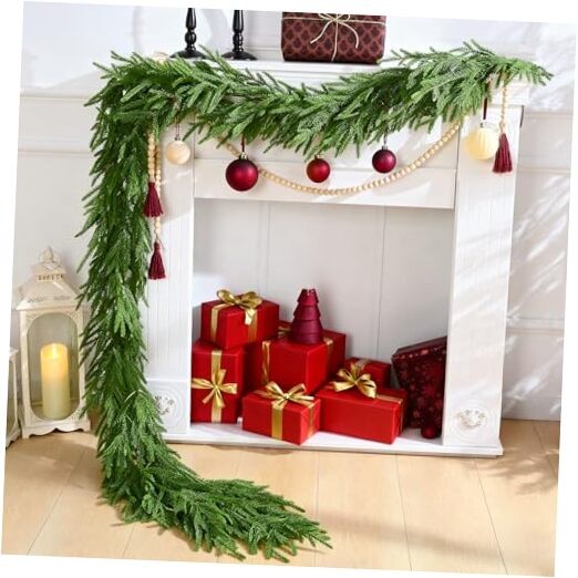 Artificial Norfolk Pine Garlands, Christma Real Touch Winter Pine 9Ft 1