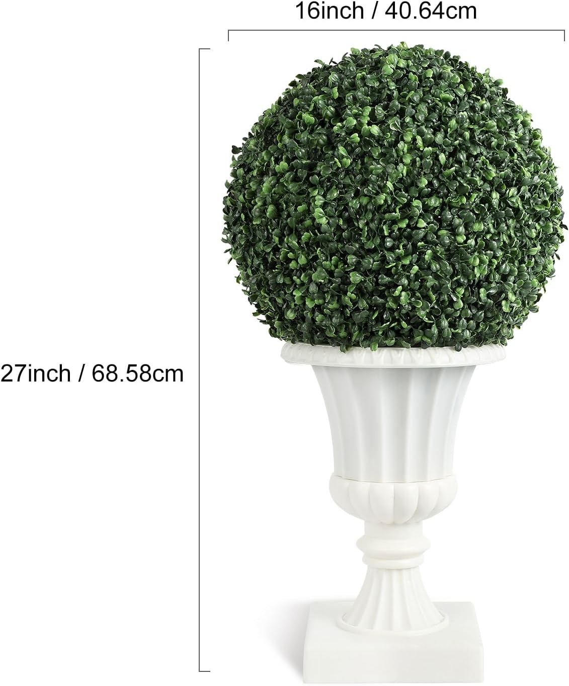 16″ Pre-Lit Artificial Plant with Lights Timer Remote Control Outdoor Ball Tree
