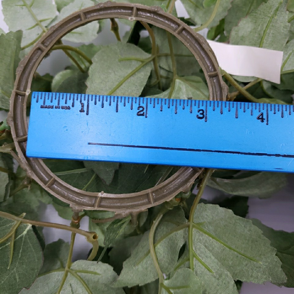 Artificial Ivy Leaf Vine Vtg Pillar Candle Ring SET of 2 Plastic Fabric Greenery